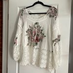 Tracy Reese  White floral printed lace blouse Photo 1