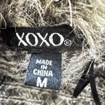 XOXO  Women's Gray Cable Knit Faux Fur Trim Open Front Cardigan Sweater M Photo 1