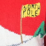 Vintage 90s Santa Claus Rudolph Red Turtleneck Sweater Size M Photo 5