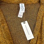 Anthropologie  Amadi NWT Gold Long Sleeve Plunging Neck Sweater Shirt Top *Sz S* Photo 3