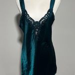 Dantelle Vintage Satin Emerald Green Slip Dress Lace Trim Lingerie Nightie Dentelle Med Photo 0