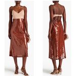 ALC Frank A.L.C. Gisele Corset Sequin Midi Dress | Brown | Size 2 | NWT Photo 2