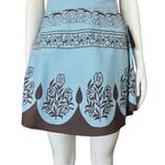 NWT Vintage Y2K Blue Brown Beaded Floral Mini Skirt Fairy 100% Cotton One Size Size undefined Photo 6