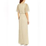 Adrianna Papell Light Champagne Gold Blouson Gown Evening Dress Bridesmaid New Photo 1