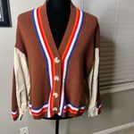 BUCKETLIST cardigan striped sweater medium Brown Photo 5