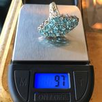 Natural Blue Apatite Sterling Silver Cocktail Ring Size 7 Photo 7