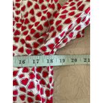 Talbots XS Button Down Shirt Red Heart Print Long Sleeve Polka Dot Trim Photo 5
