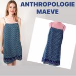 Maeve ANTHROPOLOGIE Silk Geometric Slip Dress Photo 1