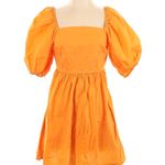 Target Orange Puff Sleeve Dress Photo 0