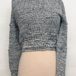 Urban Outfitters  knit long sleeve cropped boxy fringe sweater size small Photo 0