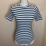 Capulet "Sandra" Cream & Teal Striped Bodysuit Photo 1