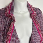 ROBBI & NIKKI Tweed Blazer Jacket Womens Small Pink Maximalist Office Fun Funky Photo 2