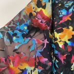 DRAPERS & DAMON KIMONO COVER UP JACKET COAT 1X FRINGE‎ MULTICOLOR FLORAL Boho Black Photo 2