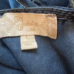 Indulge NWOT Wide Leg Blue Denim Neck Tie Side Cutout V-neck Jumpsuit Large Photo 4