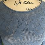 Sundance  Everyday Chic Pointelle Knit Overlay Bell Sleeve Blue Dress Size XS NWT Photo 4