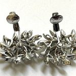Sarah Coventry smoky crystal flower rhinestone clip on earrings Photo 3
