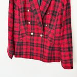 Charter Club [] Red Black Tartan Plaid Double Breasted Blazer Jacket Holiday 10 Photo 5