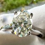 Certified 2.5ct Oval cut D,VVS1 Moissanite 18K gold plated over S925 engagement ring/7 Photo 0