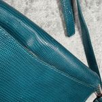 Eloquii  Crossbody Bag Teal Blue Green Snakeskin Embossed Foldover Purse Chic Photo 5