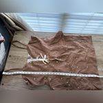 Fanm Mon Helaina Floral Bow Front Sweetheart Neck‎ Sheath Peplum Mini Dress Brown Size XL Photo 5