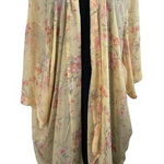 American Eagle NWT AEO Floral Kimono Duster One Size Yellow Photo 0