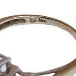 10k 10KT Karat Fine Solid White Gold Blue Topaz & Diamond Ring Women’s 6.5 Photo 9