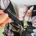 Lulus ⭐️ Charmingly Sweet Black Floral Print Lace Bustier Top Photo 4