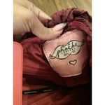 Phoebe Couture  strapless Maroon iridescent Crinkle ruched Evening Gown Size 2 Photo 9