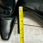 Paloma Women Sz 10 Black Leather Stiletto Heel Boots Square Toe Sexy Whimsygoth Photo 4