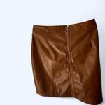 Brown Faux Leather Skirt XL Photo 1