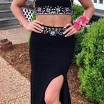 Two Piece Prom Dress Black Size 2 Photo 0