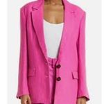 Farm Rio  XS Oversized Blazer Jacket Woe Pink 2 Button Linen Anthropologie Photo 1
