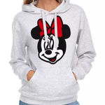 Disney NWT  Minnie Mouse Licensed Character Crochet Patch Hoodie Heather Gray M Photo 0