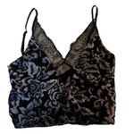 Millau Burnout Velvet & Lace Cami Y2K Top Black Floral Witchy Whimsigoth (XS) Photo 1