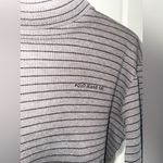 Ralph Lauren Vintage Polo Jeans Mockneck Long Sleeve Gray Black Striped Large Photo 2