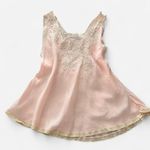 None Vintage Pink Silk Tank – Lace Appliqué Feminine Girly Style (Runs S) Photo 5