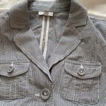 Charter Club Searsucker Capsleeve navy & White Cotton Utility Top S Photo 2