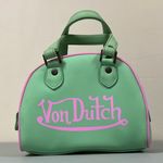 Von Dutch Mint Green Pink Mini Bowling Bag Purse Handbag Pocketbook Satchel 💚🩷 Photo 0