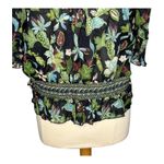 Tory Burch  Fantasia Floral Print Off Shoulder Smocked‎ Top Boho Women Size 4 Photo 3