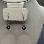 Artisan Metallic Hematite Drop Earrings with Sparkling Marcasite Accents Photo 1