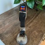 Vintage Silver Creek Collection Leather Beaded Western Belt Size 28 Boho Western Black Photo 4