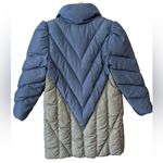 Bill Blass Vintage 1980s  Womens Blue Gray‎ Puffer Long Down Coat Jacket Collar Photo 1