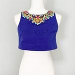 Moulinette Soeurs Anthropologie Jewel Royal Blue Crop Tank Top Size 4P Photo 0