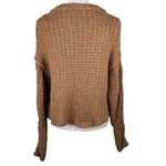 Free People Cutting Edge Cable Knit Sweater Brown Large Photo 9