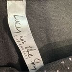 Lucy in the Sky Black Glitter Polka Dot One-Shoulder Dress with Sheer Sleeve Photo 8