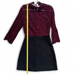 Sandro Paris Burgundy Lace & Black Crepe Dress – Size 1 (US Small) Photo 6