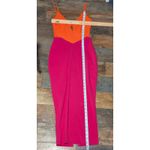 Vesper UK 8 (US 4/6) Orange & Fuchsia Color Block Maxi Dress Photo 3