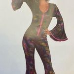 Boogie Down 70s Disco Diva Costume Jumpsuit Psychedelic Colorful Halloween NEW Size M Photo 1