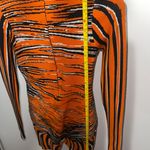 Edge Tiger Print Orange/Black Knit Romper US M Photo 6