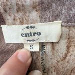 Entro Snake Skin Print Relaxed Sheer Blouse Front Tie Brown Tan Size Small Photo 5